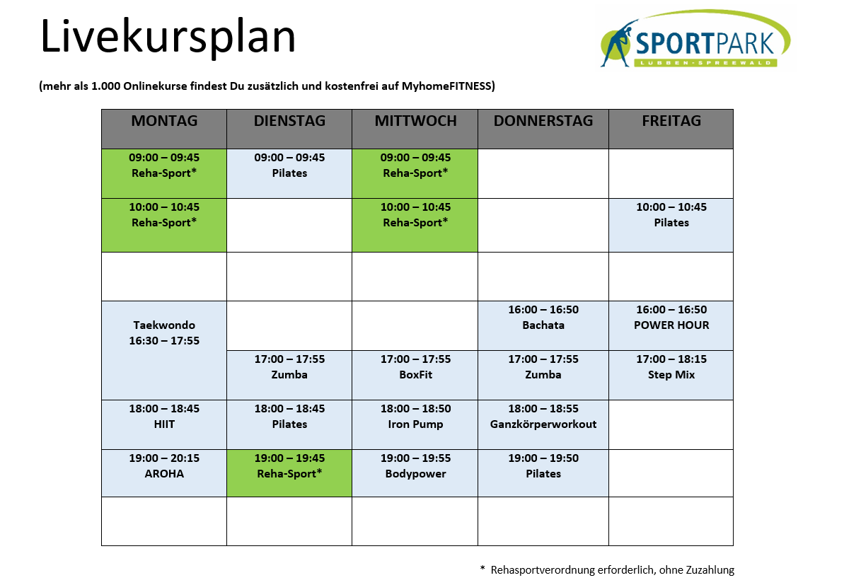 KursplanLuebben0925 Sportpark Lübben